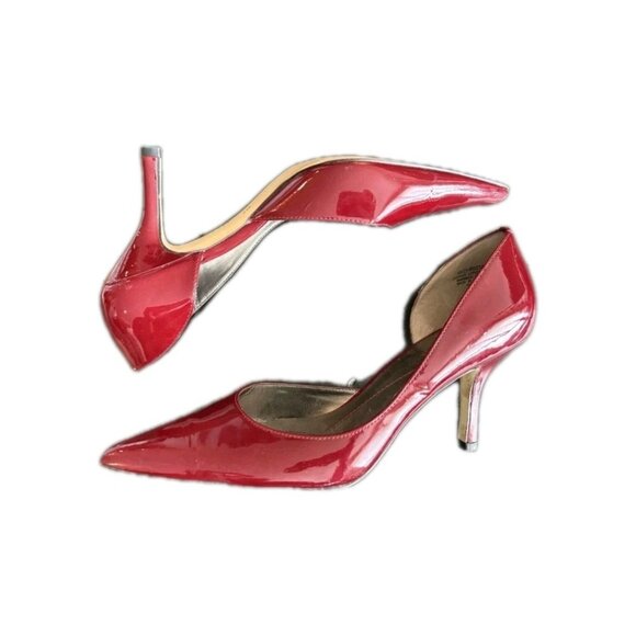 Anne Klein Womens 6.5 Dark Ruby Red Pointed toe D'orsay Stiletto Heels Classic - Picture 1 of 7